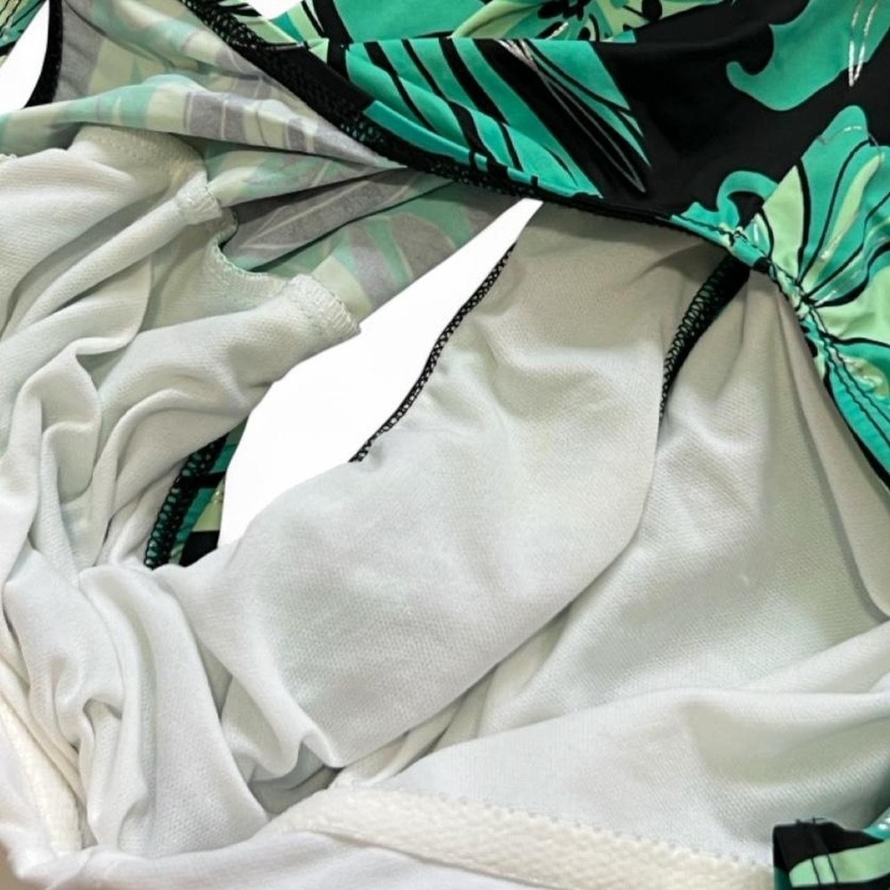 Dippin' Daisy's Green & Black Floral One Piece Swimsuit Fits Large Vintage - Picture 7 of 7
